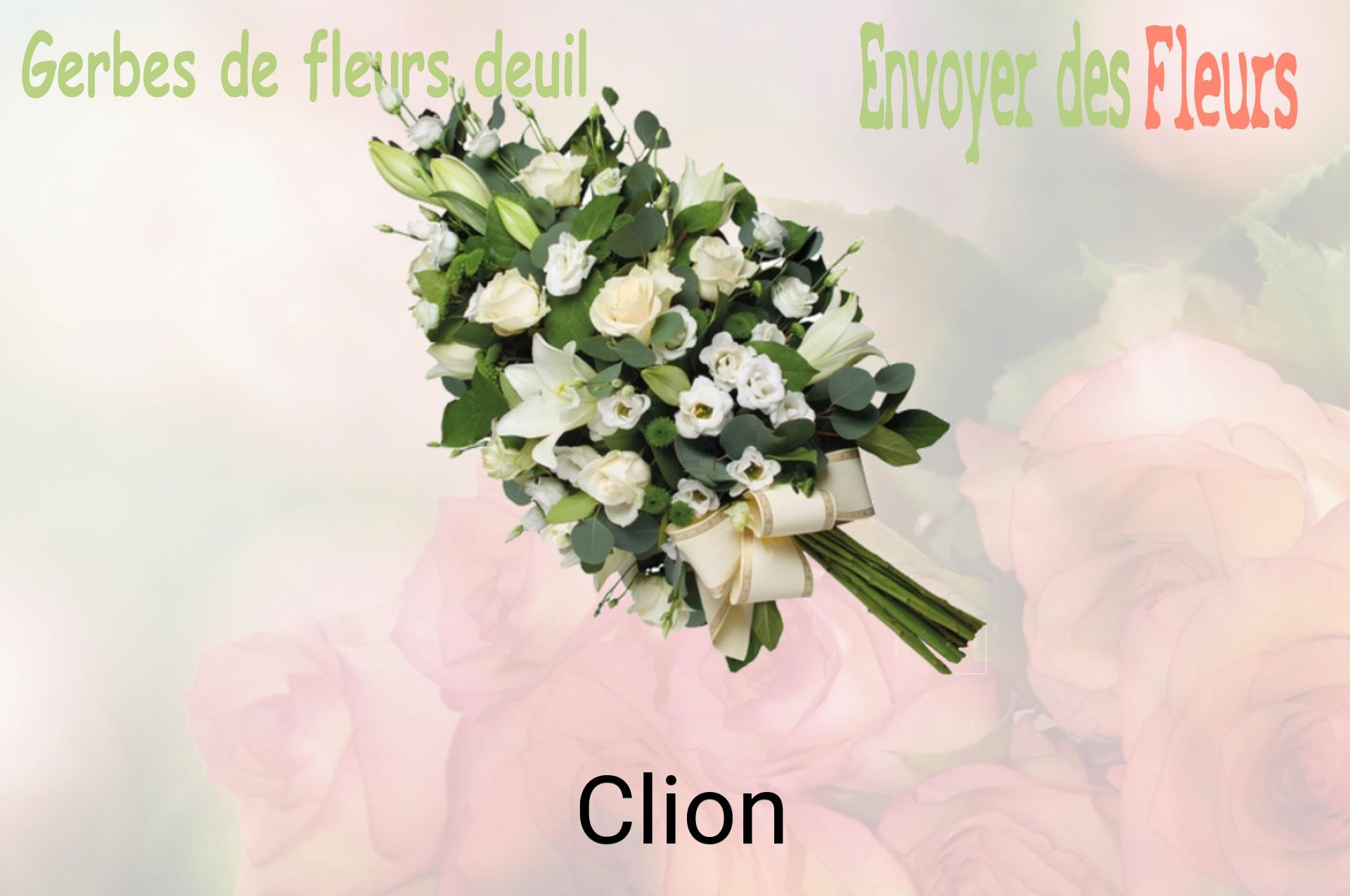 Gerbe de fleurs de deuil livrée à Clion